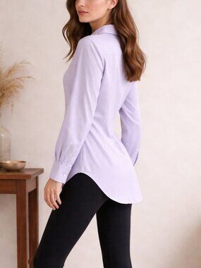 Women's high low light purple shirt, Size large